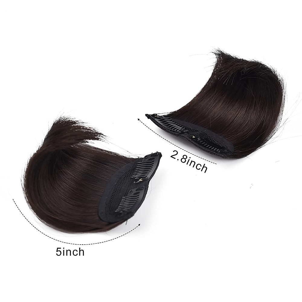 2 pak 4 inch korte dikke haarstukken die extra haarvolume toevoegen clip in hair extensions haar topper voor dunner wordend haar vrouwen kleur grijs/bruin/zilver/wit gemengd 2025 - $16.99 –P9