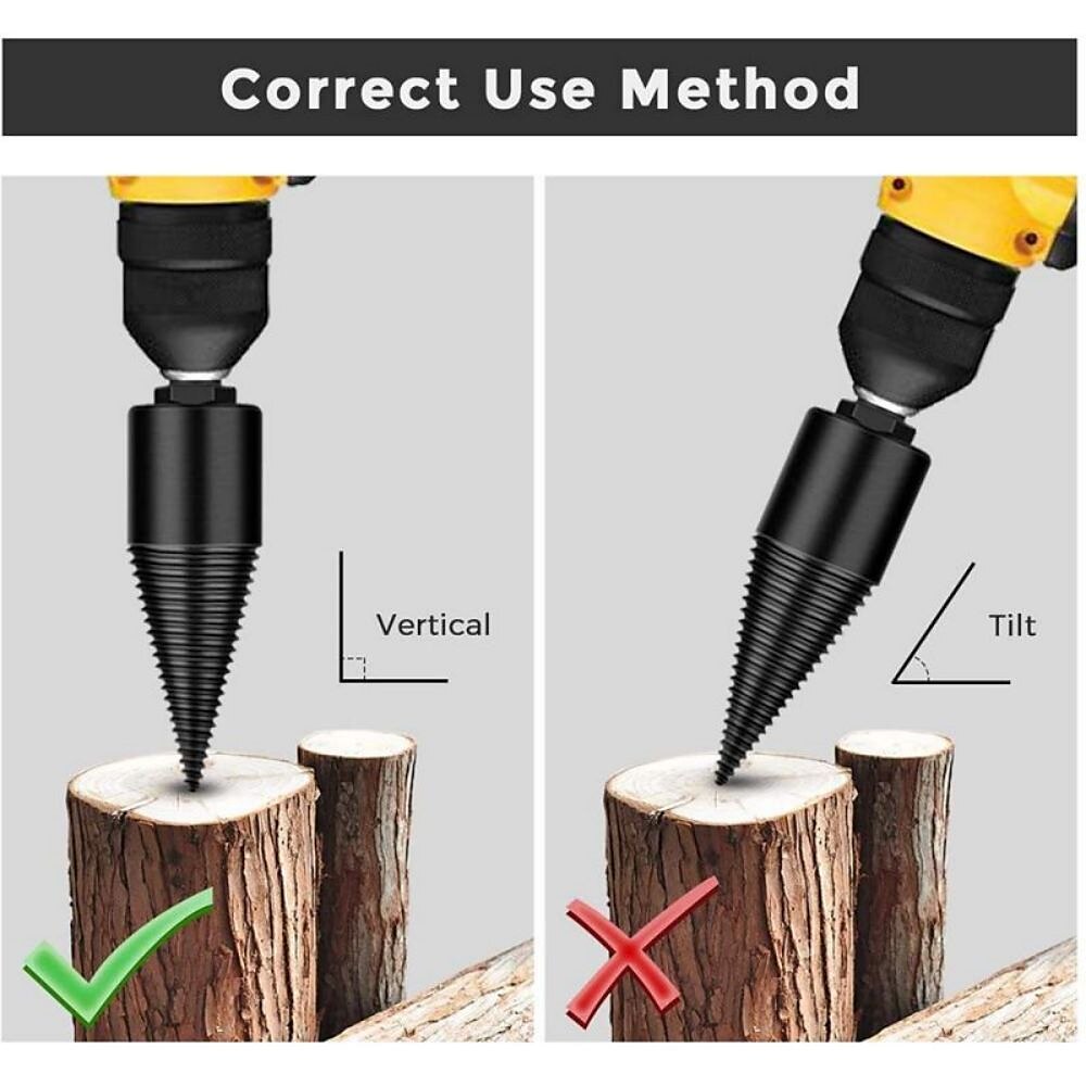 Firewood Log Splitter Drill Bit Hex Shank Removable Wood Splitter Drill Bits Heavy Duty Drill Screw Cone Driver 38mm/42mm/45mm (1.475"/1.625"/1.75") 2025 - $15.99 –P8