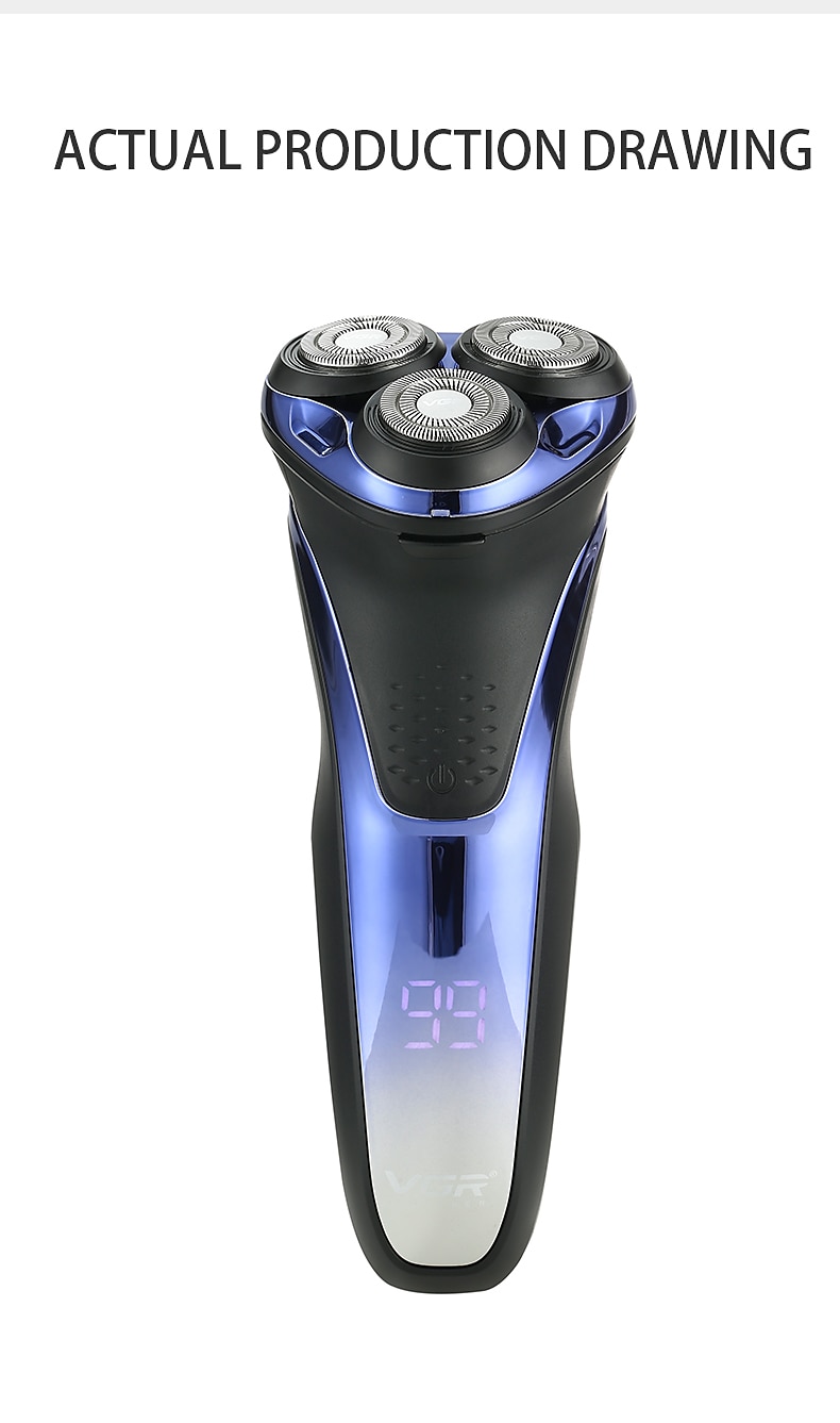 VGR Electric Razor for Men USB Rechargeable 3D Rotary Men's Shaver Pop-up Beard Trimmer Grooming Kit IPX7-Waterproof Corded & Cordless Wet Dry Beard Shavers LED Display 2025 - $47.99 –P17