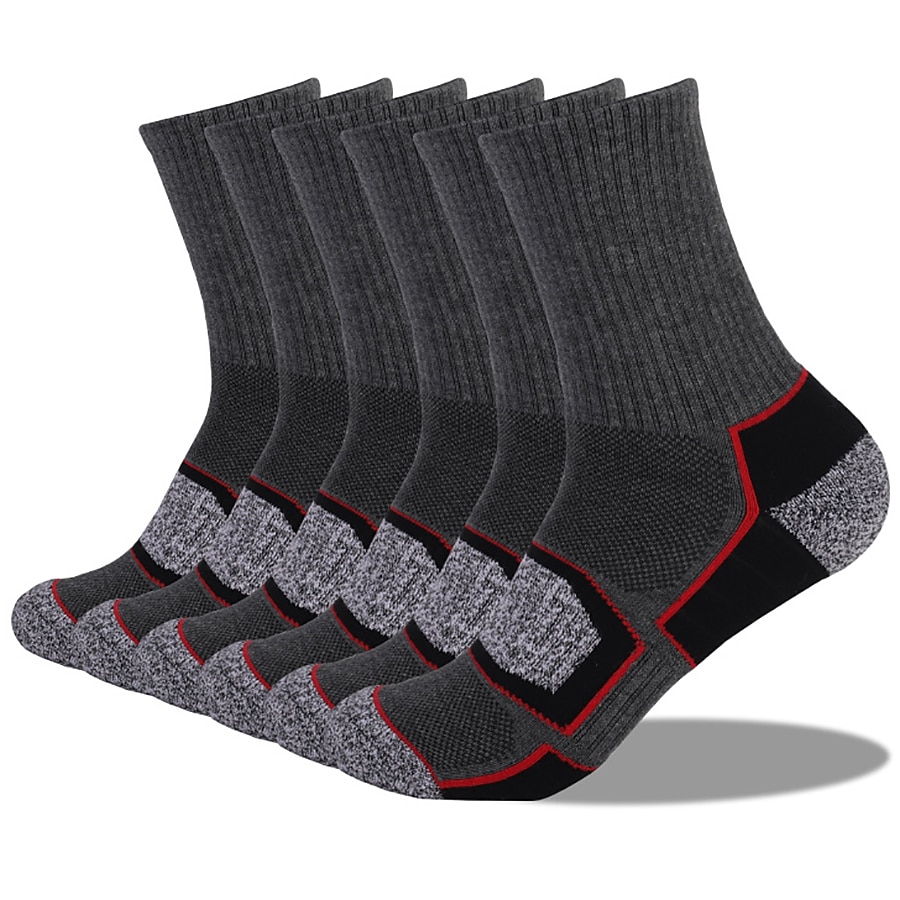 Homens 6 pares Meias Meias Equipe Branco+Preto Cinza claro + cinza escuro Cor Algodão Inverno Outono de 2026 por $27.99 –P7