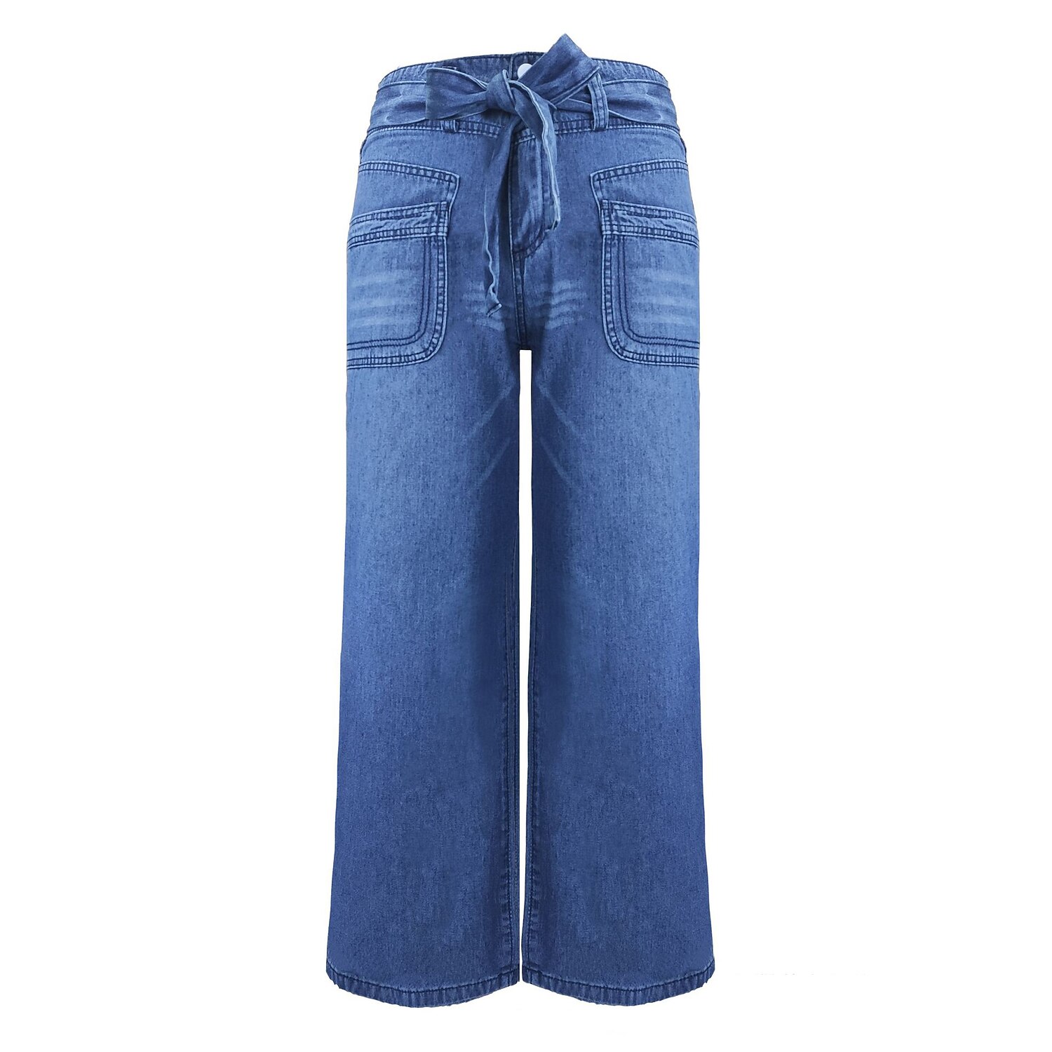 Women's Jeans Bootcut Distressed Jeans Full Length Denim Side Pockets Wide Leg Micro-elastic High Waist Fashion Casual Office Vacation Blue S M 2023 - US $29.99 –P5