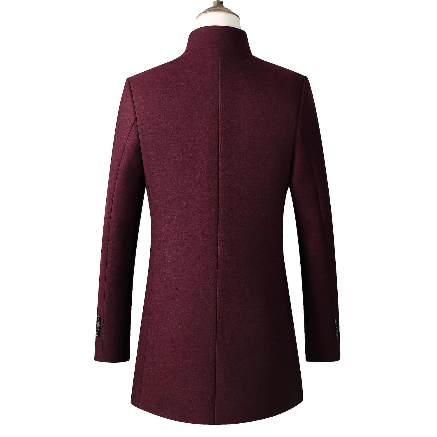 Herren Wintermantel Wollmantel Mantel Büro & Karriere Freizeitskleidung Winter Polyester warm Waschbar Oberbekleidung Bekleidung Modisch Warm-Ups Einfarbig Tasche Stehkragen Einreihiger Verschluss 2025 - $52.99 –P5