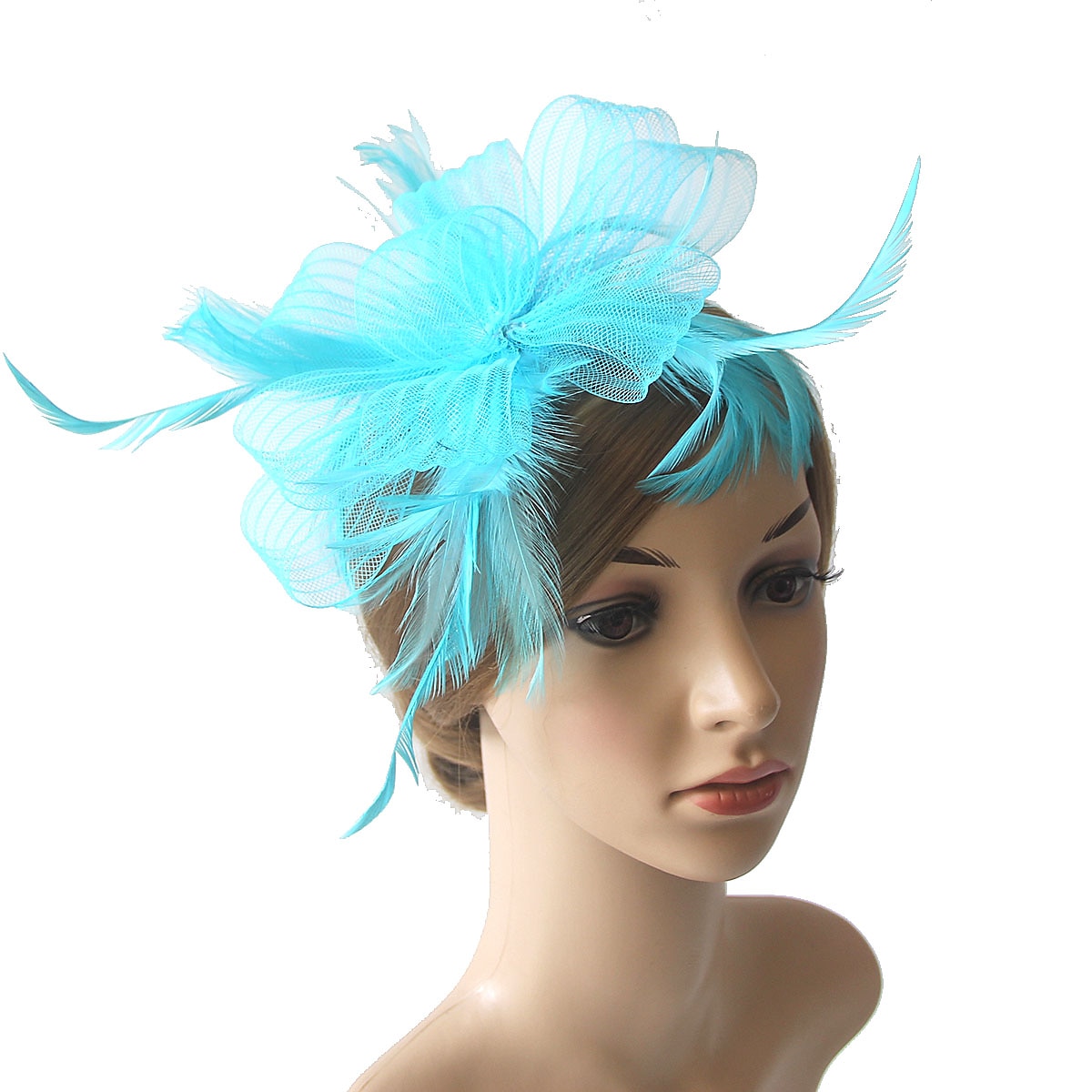fascinators kentucky derby klobouk pokrývka hlavy organza polyester / polyamid kbelík klobouk párty / večer dovolená koktejl královský astcot vintage styl elegantní s nášivkami z peří pokrývka hlavy 2025 - $20.99 –P7