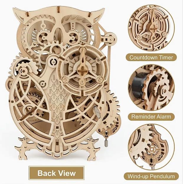 3D Wooden Puzzle For Adults Owl Clock Model Kit Desk Clock Home Decor Unique Gift For Kids On Birthday/Festival Day 2025 - $55.99 –P14