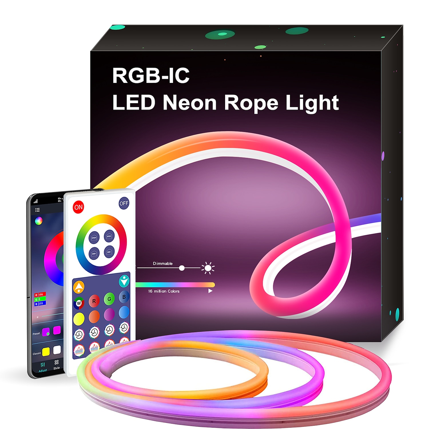 tira de luces de neón luces de cuerda inteligentes tuya wifi bluetooth aplicación de música bluetooth enchufe de control remoto fuente de alimentación carreras de caballos luces de tira de neón 2025 - $86.86 –P1