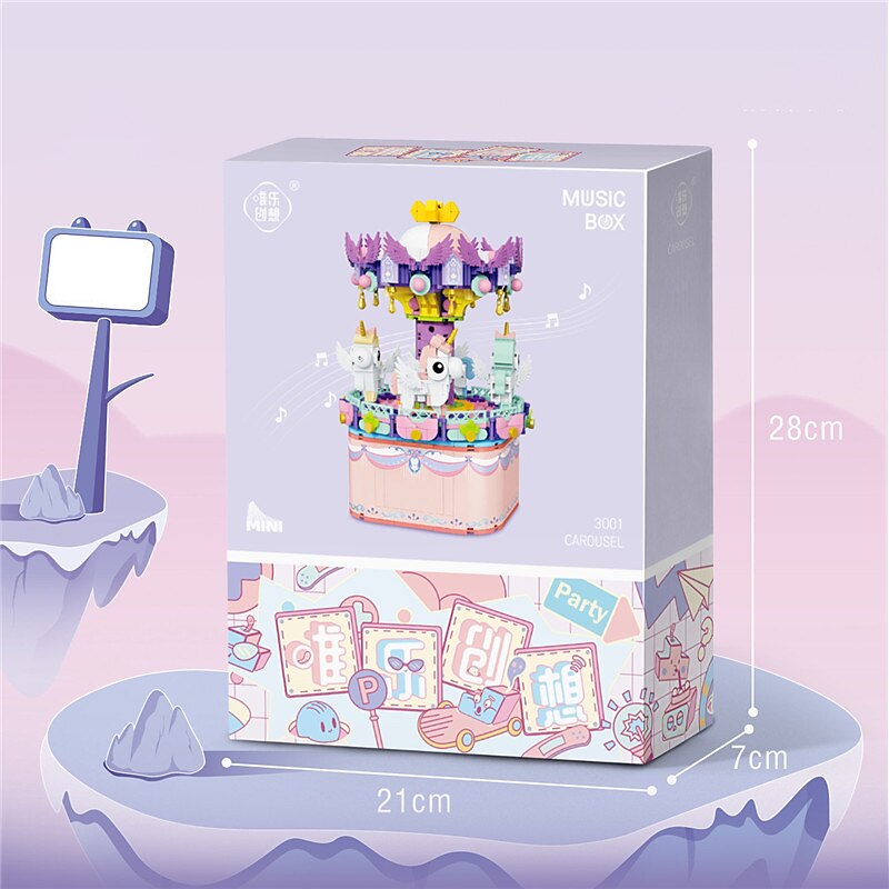 Building Blocks,885PCS /710Carousel Music Box Building Block Set. Construction Set To Build, Assembly Toy For Kids Adult A Great Gift For People Who Like Carousel 2025 - $54.99 –P11