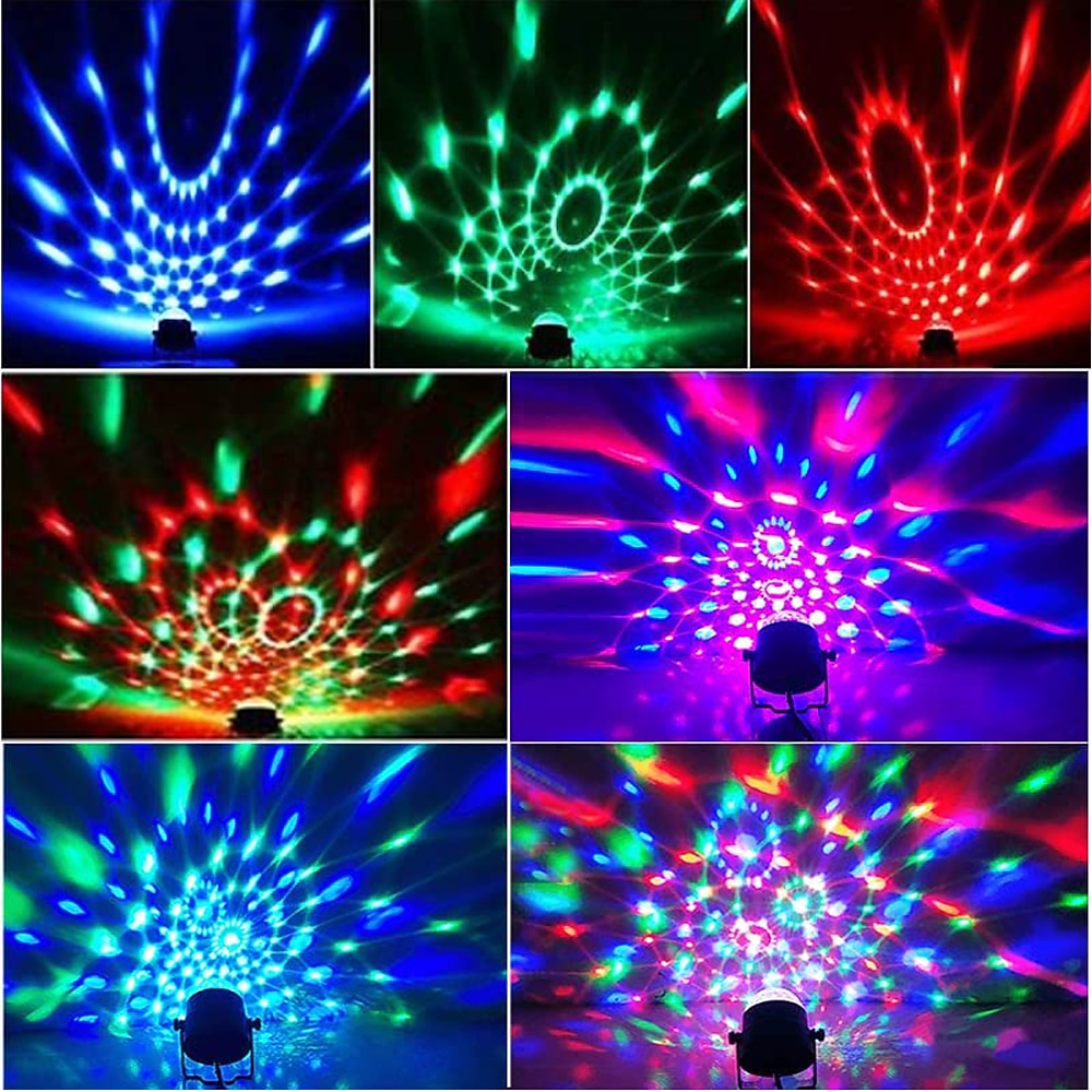 Mini DJ diskokoule párty stage světla vnitřní LED 7 barevných efektů projektor zařízení pro osvětlení scény s dálkovým ovládáním zvukově aktivované pro tanec dárek KTV bar narozeniny 2026 - $19.99 –P3