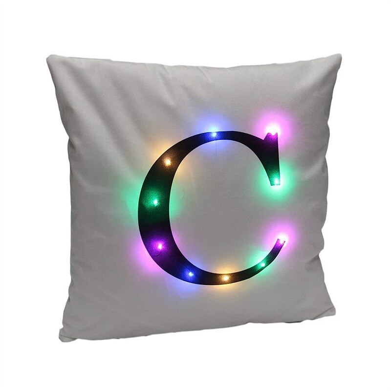led párnahuzat világító párnahuzat angol betűs elemmel működő párna párnahuzat otthoni kanapé párnahuzat nappali dekoráció 45x45cm 17,7x17,7 hüvelyk 2025 - $11.49 –P4
