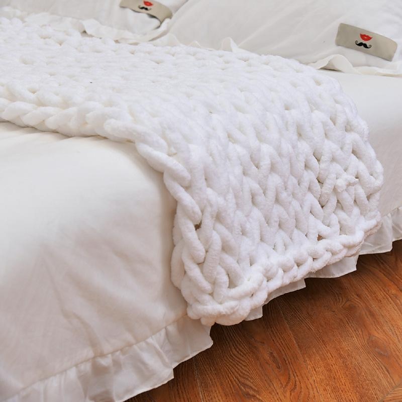 Chunky Knit Throw Blanket Soft Luxury Chenille Yarn Blanket for Farmhouse Boho Decor,Handmade Tight Braided Thick Cable Knit Throw for Bed,Couch,Light Grey 2025 - $31.99 –P14