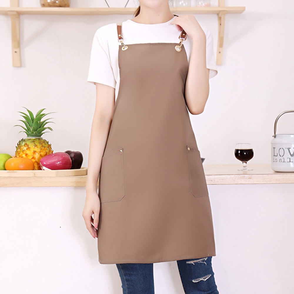 Wasserdichte Kochschürze für Damen und Herren, Küchen-Kochschürze, personalisierte Gartenschürze mit Tasche, Arbeitsschürze aus Baumwoll-Canvas, überkreuzter Rücken, strapazierfähig, verstellbar 2026 - $11.99 –P8