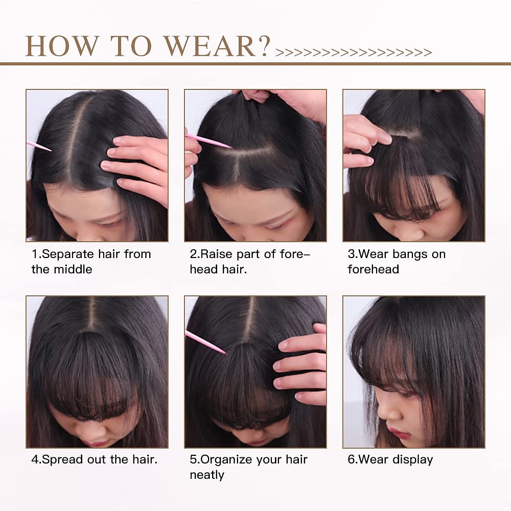 Bangs Hair Clip in Bangs Hair Wispy Bangs Clip on Fringe Bangs for Women Air Bangs Flat Neat Bangs with Temples Hairpieces for Daily Wear 2025 - $10.99 –P6