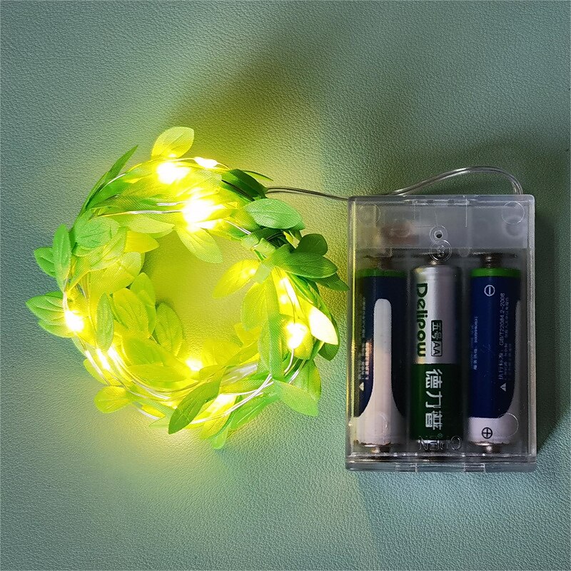 Artificial Plants LED String Light 2M 20LEDS Fairy Lights Creeper Green Leaf Christmas Home Wedding Outdoor Ivy Vine Decoration Lamp DIY Hanging Garden Patio Yard (without Battery) 2025 - $9.49 –P11
