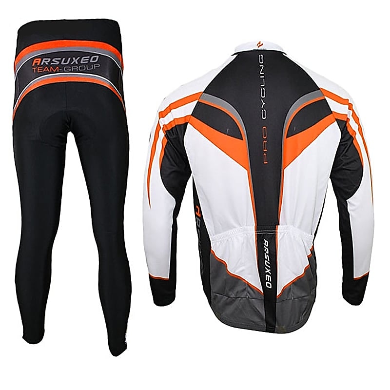Arsuxeo Pánské Dlouhý rukáv Cyklodres a čapáky Cyklo bunda Léto Spandex Silikon Polyester Černá / červená Zelená Fialová Slátanina Legrační Jezdit na kole Celotělové oblečení Zahřívací 3D podložka 2025 - $69.99 –P13