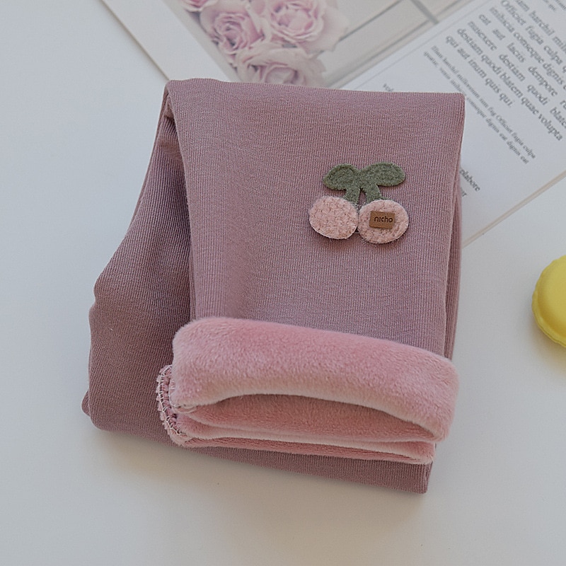 Bebé Chica Leggings con forro polar Floral Activo Exterior 7-13 años Otoño Taro morado Negro Rosa 2026 - $13.49 –P5