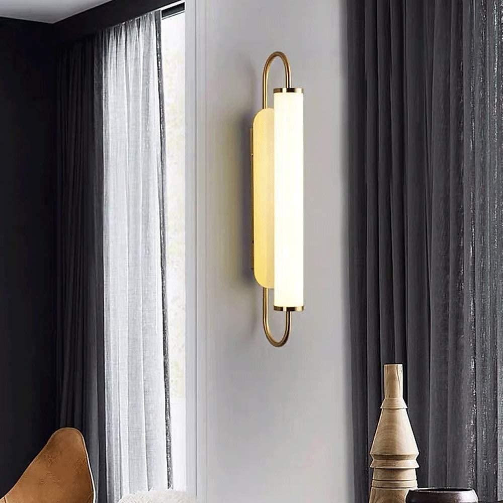 Applique murale led en laiton, applique murale en verre en fer forgé à bande moderne, appliques murales d'éclairage de chevet de chambre à coucher intérieure, lampes d'escalier de salon de 2025 ? $59.99 –P8