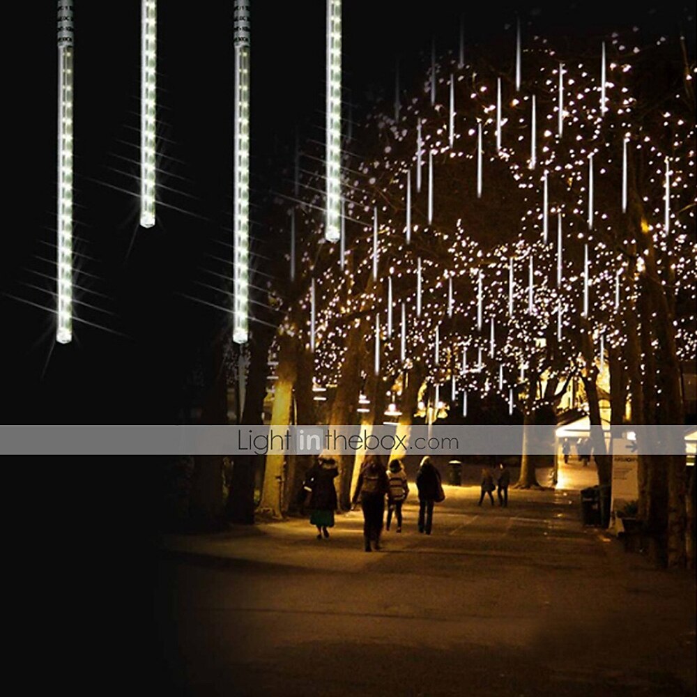 2 πακέτα μετεωρίτη ντους βροχής led φωτιστικό led 30cm 11,8 ίντσες 16 σωλήνες 384 led που πέφτουν σταγόνα βροχής παγωμένο χριστουγεννιάτικο δέντρο γάμος νεράιδα φως γιορτινή διακόσμηση δρόμου 2025 - $27.99 –P1