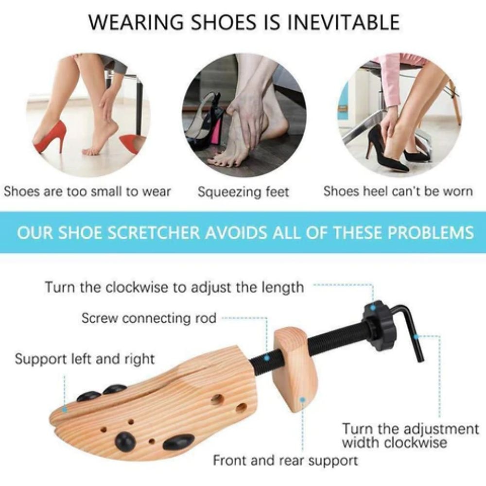 Adjustable 1pcs Unisex Shoe Stretcher Wooden Shoes Tree Shaper Rack,Wood Flats Pumps Boots Expander Trees 2025 - $20.99 –P4