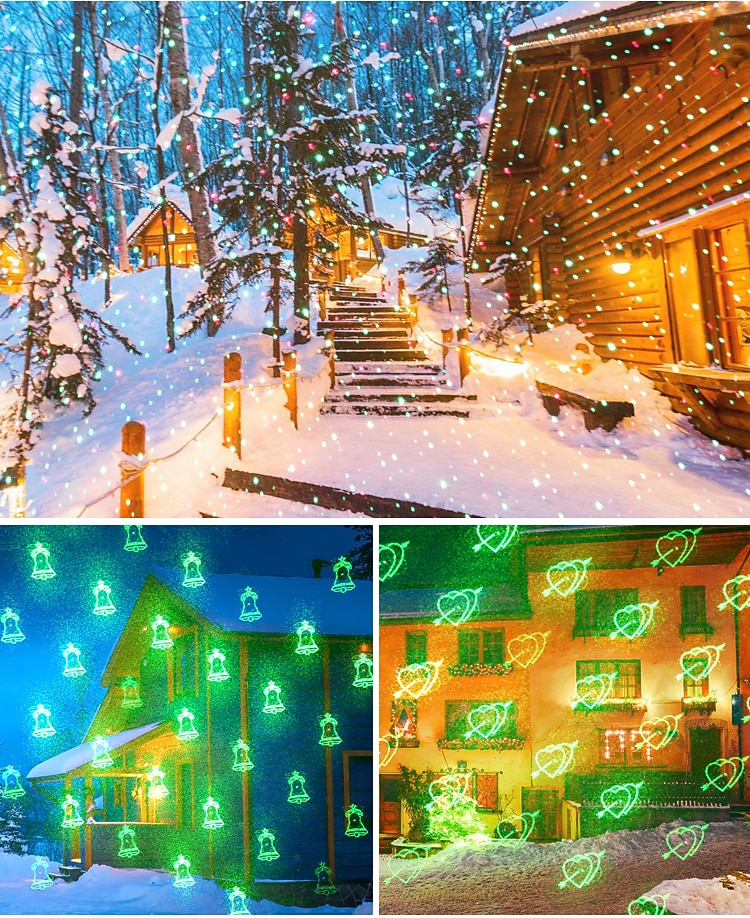 Christmas Projector Red and Green Laser Bell Christmas Tree Santa Claus Element Projector Remote Control Low-voltage plug Christmas Valentine's Day Indoor and Outdoor Decorative Lights 2025 - CAD $57.99 –P3