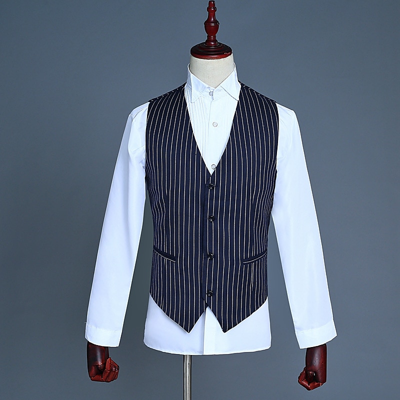 Costume 3 Pièces Homme Cranté Ajusté – Veste, Gilet, Pantalon Smoking Élégant Mariage Bal Soirée Affaires
