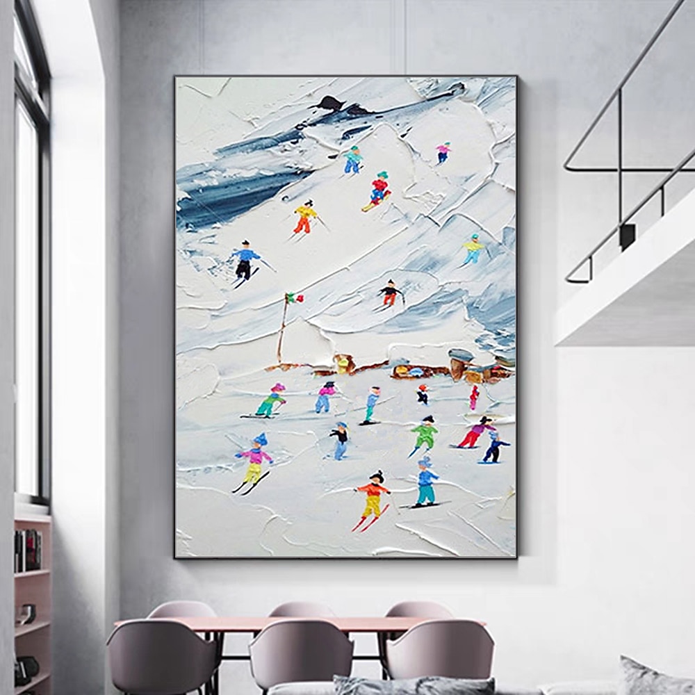 Mintura Handmade Mountain Oil Painting On Canvas Wall Art Decoration Modern Abstract Snow Landscape Picture For Home Decor Rolled Frameless Unstretched Painting 2025 - $69.99 –P6