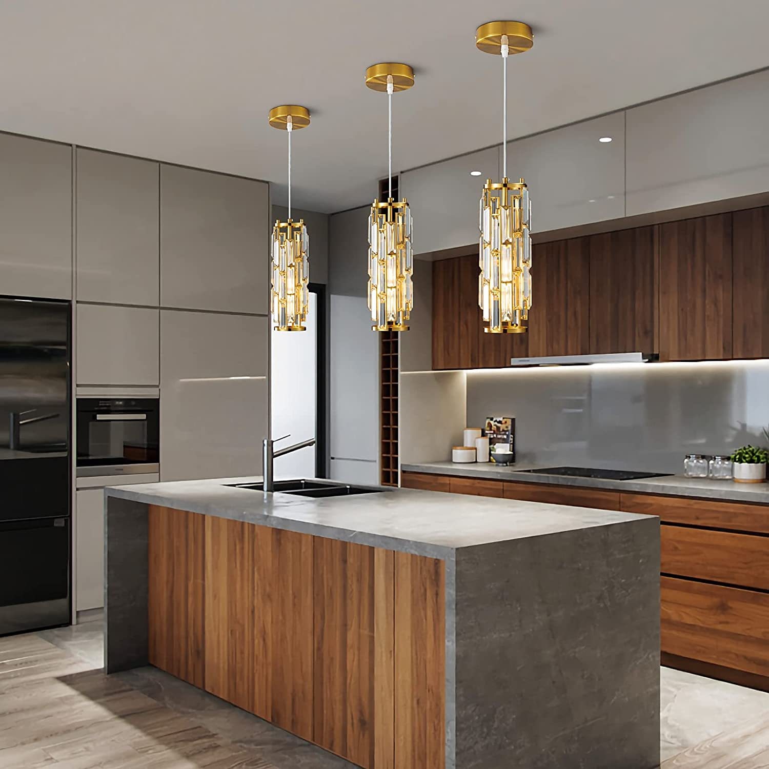 1 Light Pendant Light Black Modern Pendant Light, Mini Crystal Chandelier, Adjustable Pendant Light for Kitchen Island Dining Room Bedroom 2025 - $154.99 –P1