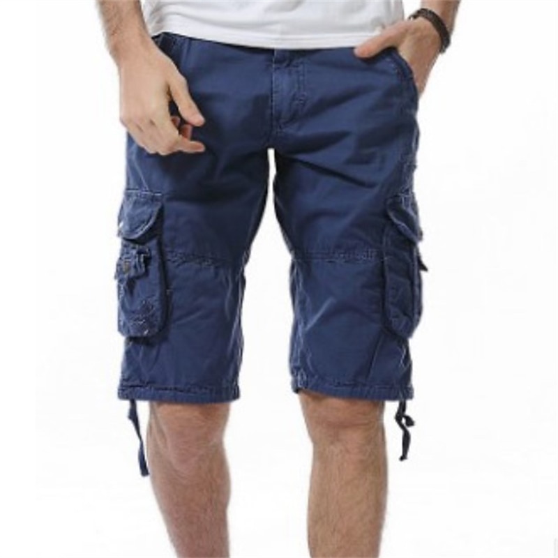 Homens Bermuda Cargo Calção Shorts de Trilha Bolsos Tecido Conforto Respirável Comprimento do joelho Trabalho Casual Diário Moda Roupa de rua Exército verde açafrão de 2026 por $28.99 –P2