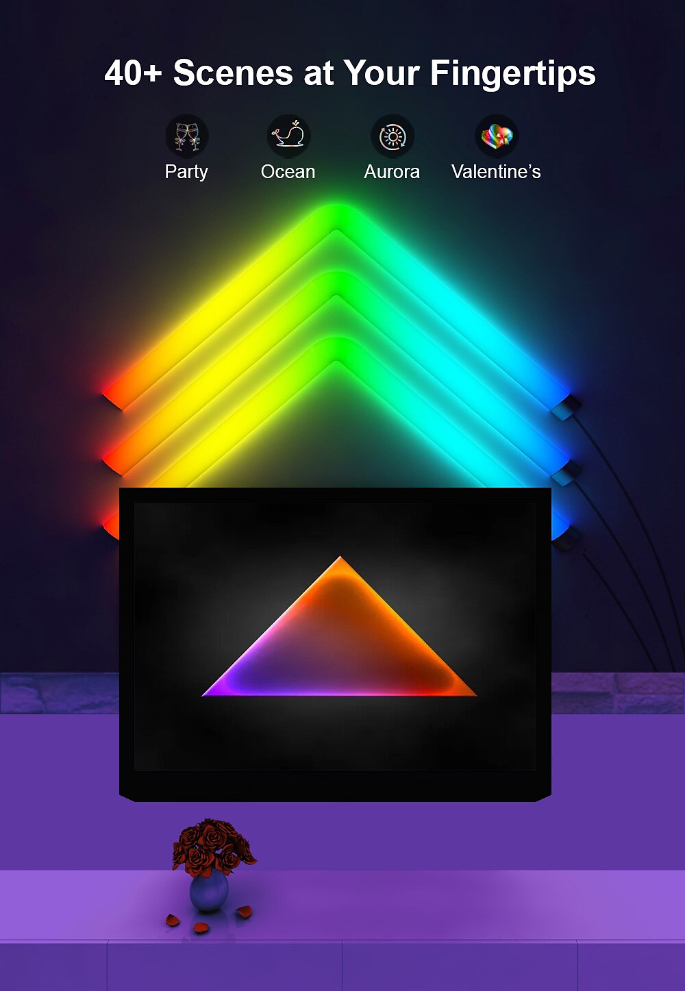 LED Smart Light RGBIC 3D Wall Light Glide Smart Wall Sconces for Gaming and Living Room Multicolor Customizable Music Sync Game Decor LED Light Bar Works with Alexa and Google Assistant 2025 - $91.99 –P8