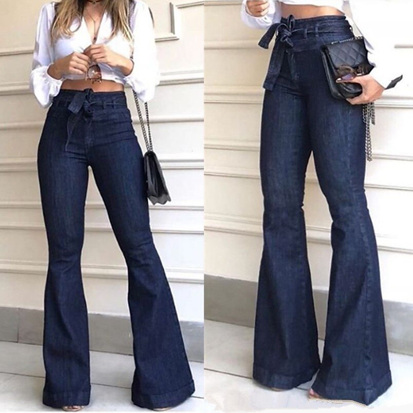 Women's Jeans Bootcut Pants Trousers Denim Micro-elastic Classic Modern Street Daily Black Blue S M Spring &  Fall 2023 - US $26.99 –P2