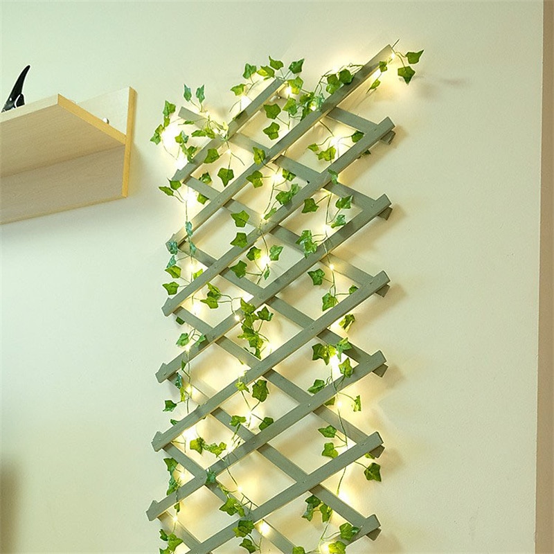 Artificial Plants LED String Light 2M 20LEDS Fairy Lights Creeper Green Leaf Christmas Home Wedding Outdoor Ivy Vine Decoration Lamp DIY Hanging Garden Patio Yard (without Battery) 2025 - $9.49 –P8