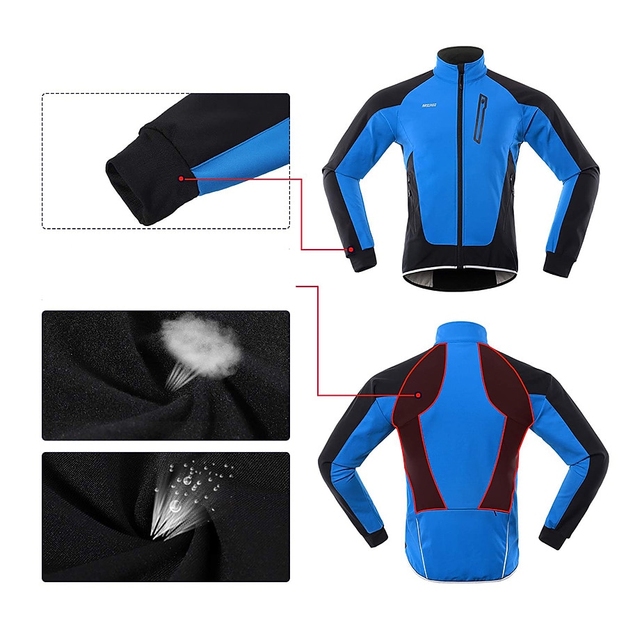 Арсуксо Муж. Велокуртки Ветровка Флисовая жилетка Сохраняет тепло С защитой от ветра Флисовая подкладка Дышащий Велоспорт Жакет Горные велосипеды Шоссейные велосипеды Езда по городу 2025 - $41.99 –P12