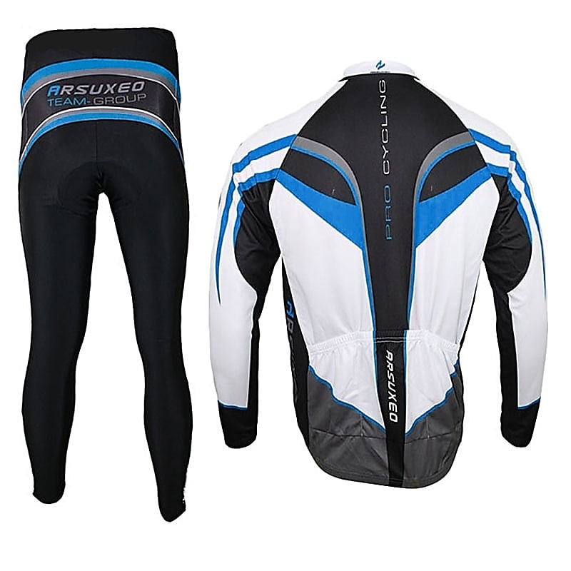 Arsuxeo Pánské Dlouhý rukáv Cyklodres a čapáky Cyklo bunda Léto Spandex Silikon Polyester Černá / červená Zelená Fialová Slátanina Legrační Jezdit na kole Celotělové oblečení Zahřívací 3D podložka 2025 - $69.99 –P5