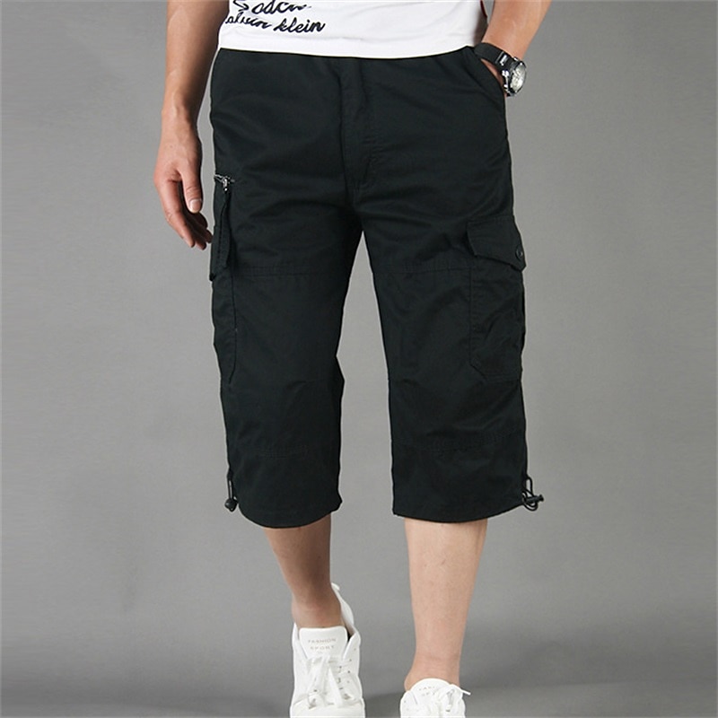 Męskie Spodnie cargo Spodnie robocze Przyciąć Multi Pocket Równina Moro Komfort Oddychający Długość do łydki Codzienny Streetwear Sport Moda Kurkuma Czarny Średnio elastyczny 2025 - $25.99 –P12