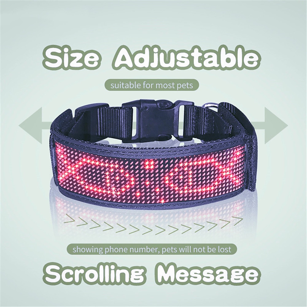 2025年 2023 新しい Bluetooth プログラマブル LED ペット犬猫首輪点滅発光調整可能な名前サイン抗紛失首輪 コレクション – $43.99 –P11