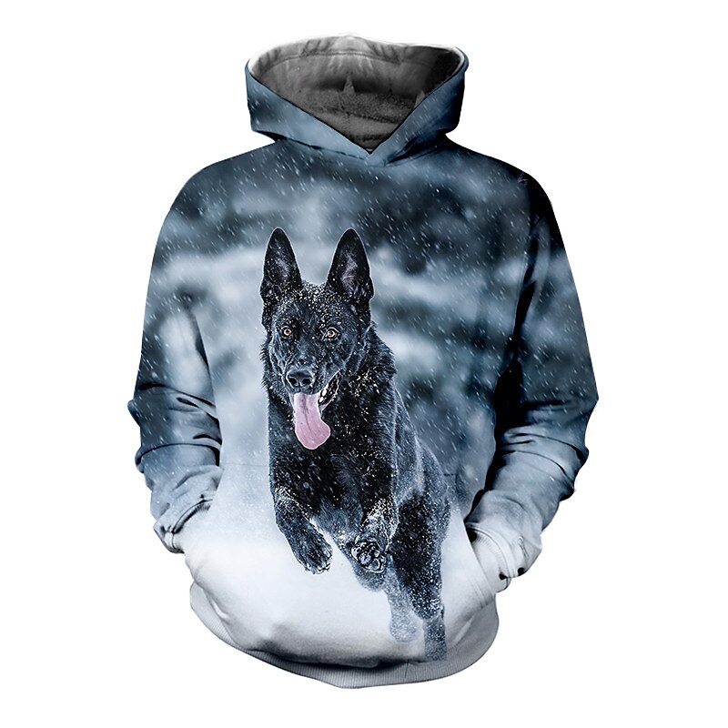 Sweat à capuche Pullover Enfants Garçon Animal Chien manche longue Poche Haut pour enfants Casual 3D effet Sweat à capuche Frais du quotidien Noir bleu marine Bleu Automne Hiver 7-13 ans de 2025 ? $18.99 –P7