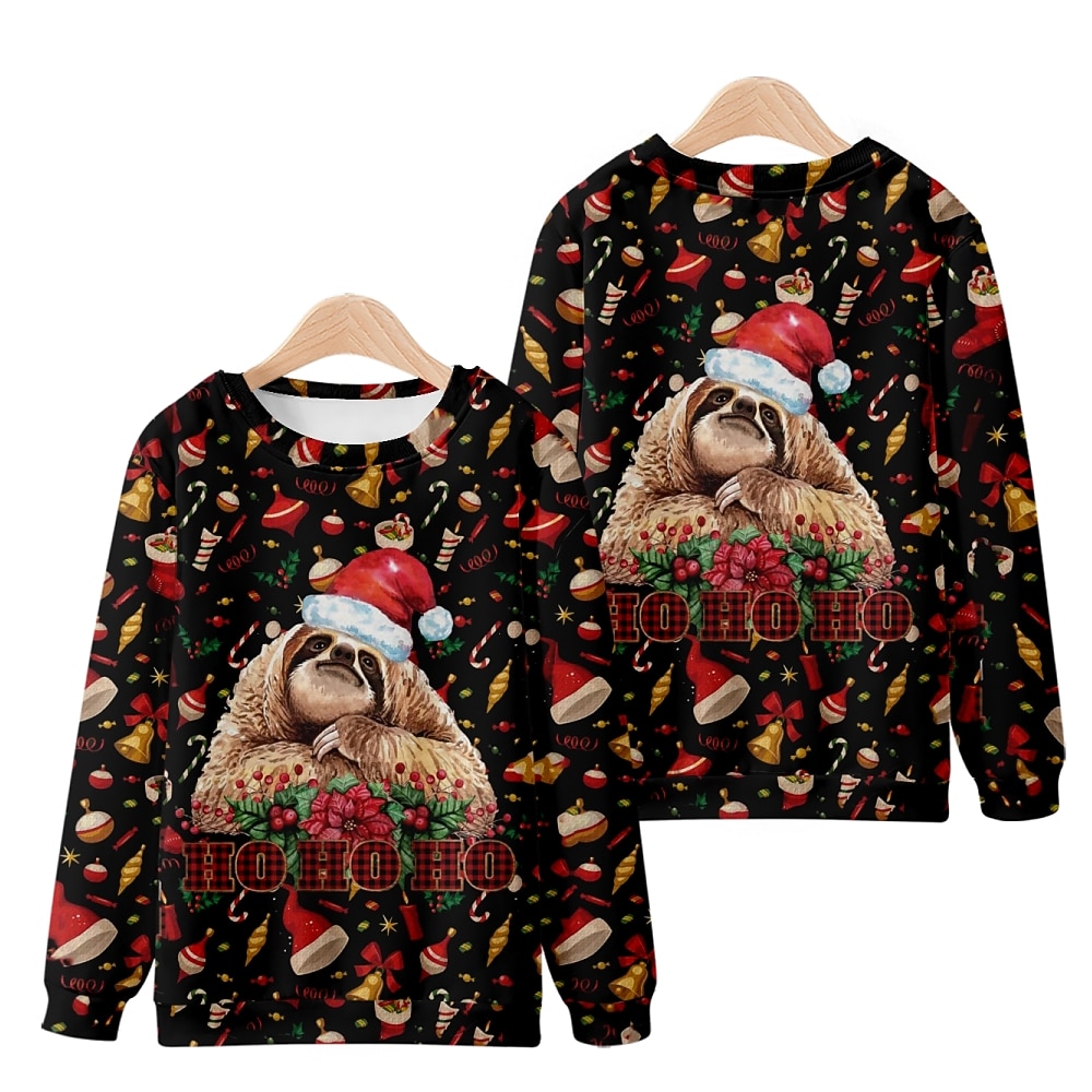 Animales Baile de Máscaras Pullover Sudadera navideña divertida Impresión 3D Para Pareja Hombre Mujer Adulto Navidad Nochebuena Fiesta Navidad 2025 - $26.99 –P6