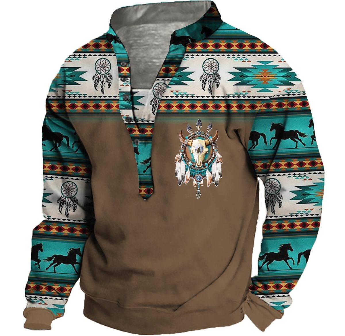 Homme Tribal Imprimés Photos Sweat shirt Sweat manche longue Sweat-shirt Col Mao Vêtement de rue Design Décontractées 3D effet Casual du quotidien Des sports Imprimer Printemps & Automne de 2025 ? $33.99 –P10