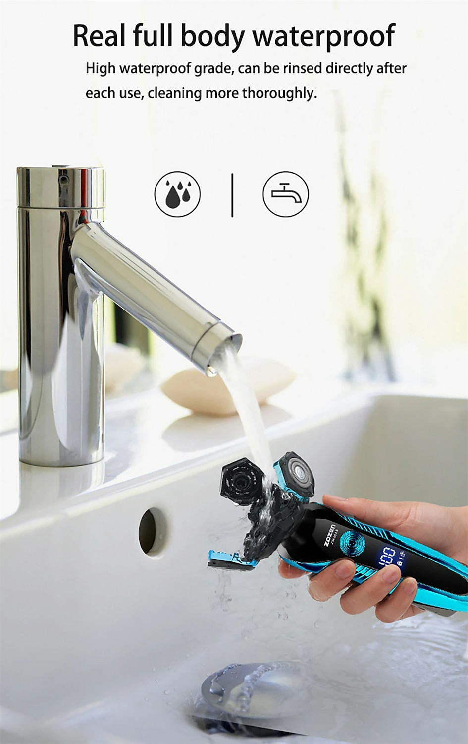 New Electric Shaver Washable Rechargeable Electric Razor Shaving Machine for Men Beard Trimmer Wet-Dry Dual Use 2025 - $47.99 –P4