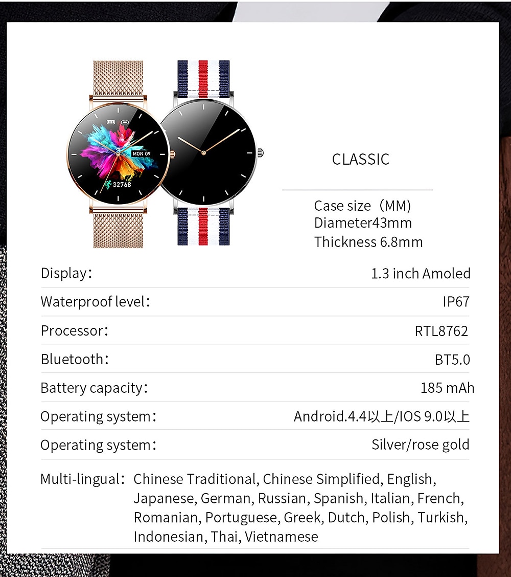 Ultra-Thin Smartwatch Women AMOLED 360*360 HD Screen Always On Display Call Reminder Smart Watch Waterproof Sports Clocks 2025 - $79.99 –P19
