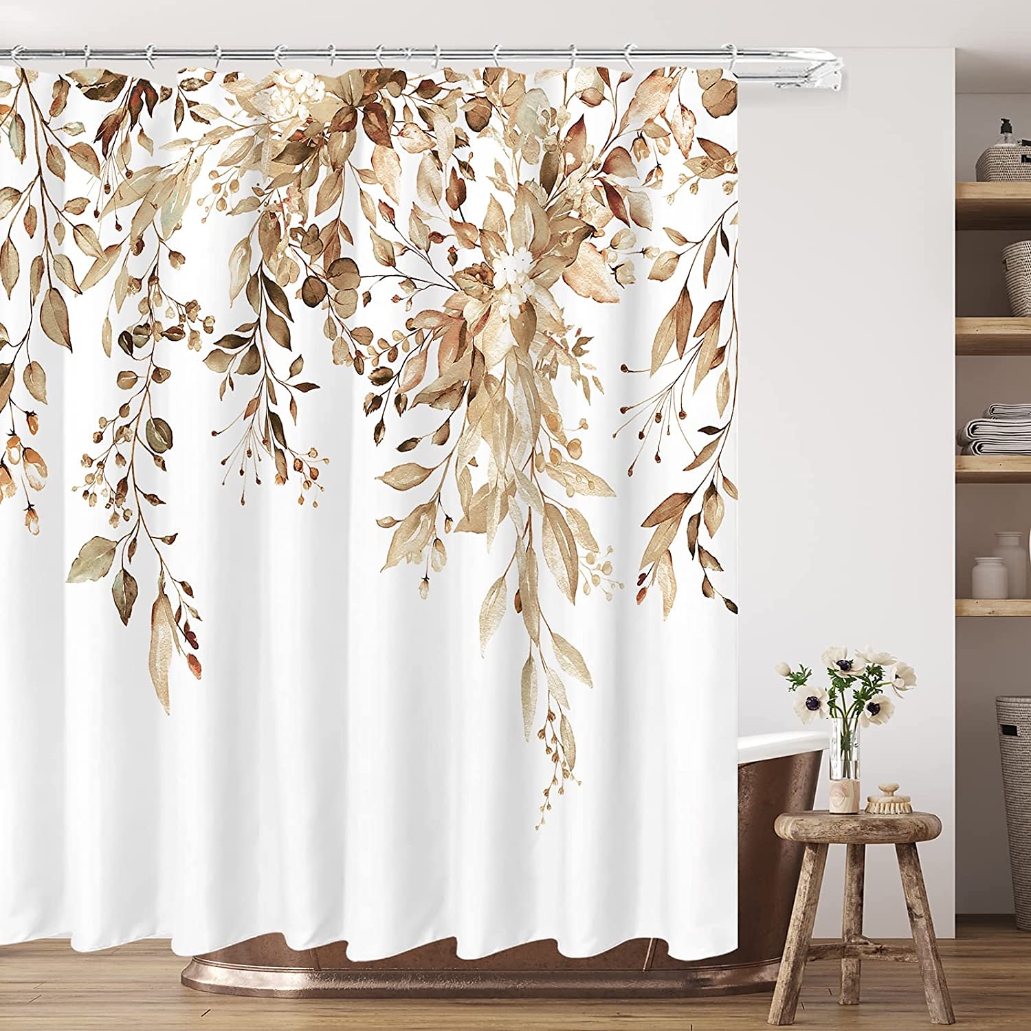 Badkarshängande med krokar 180cm*180cm(70"*70") Polyester tvättbar vattentät landskapsblommig växtmönster 2025 - $22.99 –P15