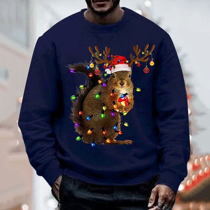 Hombre Graphic Navidad fea Sudadera Sudadera Pull-over Manga Larga Camisa de entrenamiento Cuello Barco Básico Casual Grande y alto Deporte Deportes Ropa de calle Estampado Otoño Invierno 2025 - $30.99 –P2