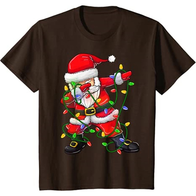 Gyerekek Fiú Póló Tee Mikulás Rövid ujjú Crewneck Gyermek Top Hétköznapi Divat Imádni való Nyár Fekete 3-12 év 2025 - $6.99 –P7