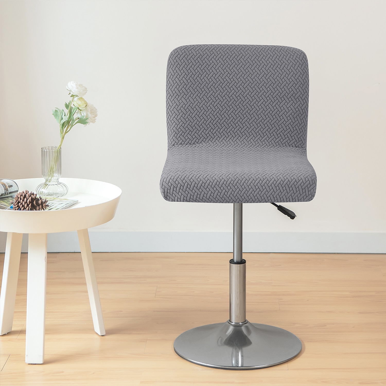 2 stk stretch barstoltrekk burgunder grå pub benk krakk stol slipcover firkantet svingbar barkrakk stoltrekk til spisestue kafé sklisikre med elastisk bunn 2025 - $11.49 –P3
