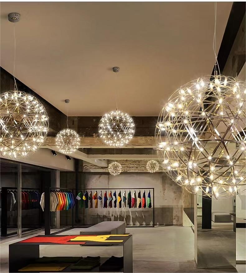 30 cm led pingente de luz led fogos de artifício e bola de faísca luminária de suspensão de teto globo de metal acabamentos pintados 110-120v 220-240v de 2026 por $177.99 –P4