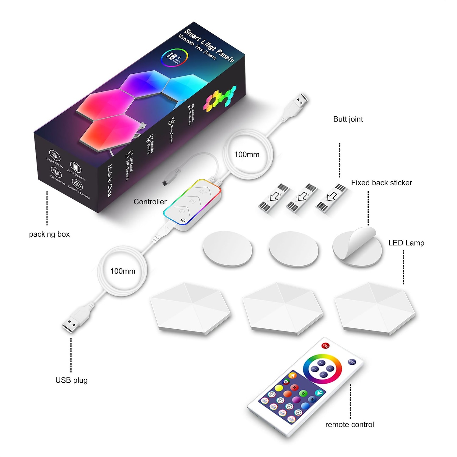 LED Smart Light Intelligent LED Dimmable Odd Light Panel 3/6/10 Packs Hexagonal LED Glow Lights Wifi Bluetooth Alexa RGBIC Smart Wall Lamp Night Light Remote APP Voice Music Control USB 2025 - $52.99 –P14