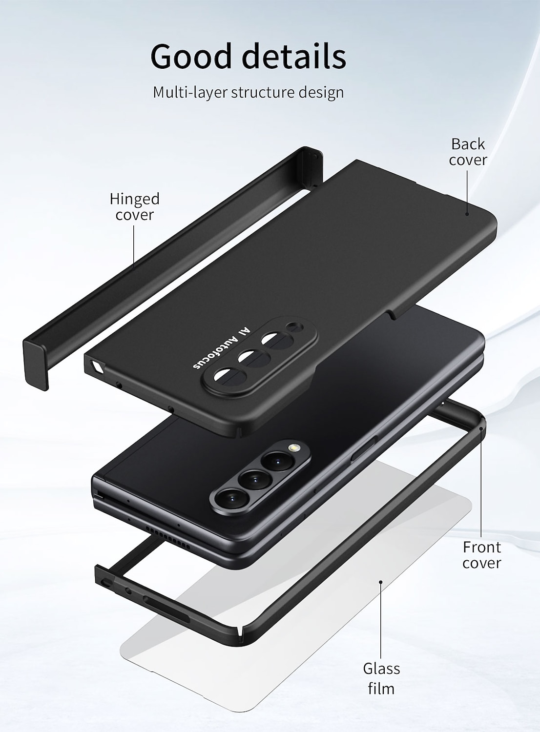 Чехол для телефона для Samsung Galaxy Z Fold 5 Z Fold 4 Z Fold 3 Z Fold 2 Flip защитная рамка Flip полный чехол защитный однотонный ПК 2025 - $32.99 –P8