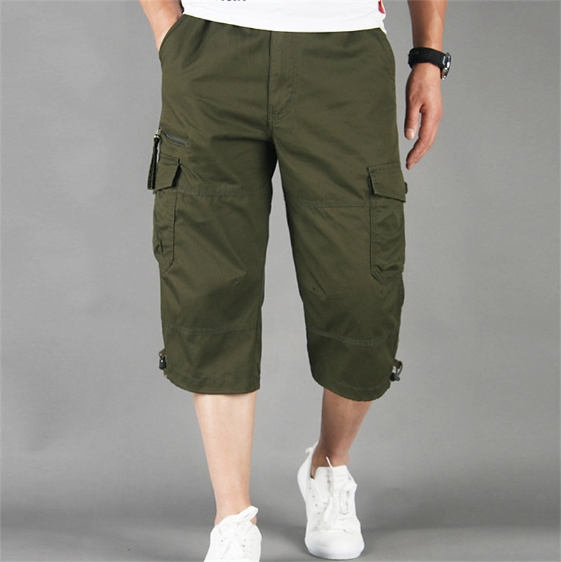 Męskie Spodnie cargo Spodnie robocze Przyciąć Multi Pocket Równina Moro Komfort Oddychający Długość do łydki Codzienny Streetwear Sport Moda Kurkuma Czarny Średnio elastyczny 2025 - $25.99 –P13