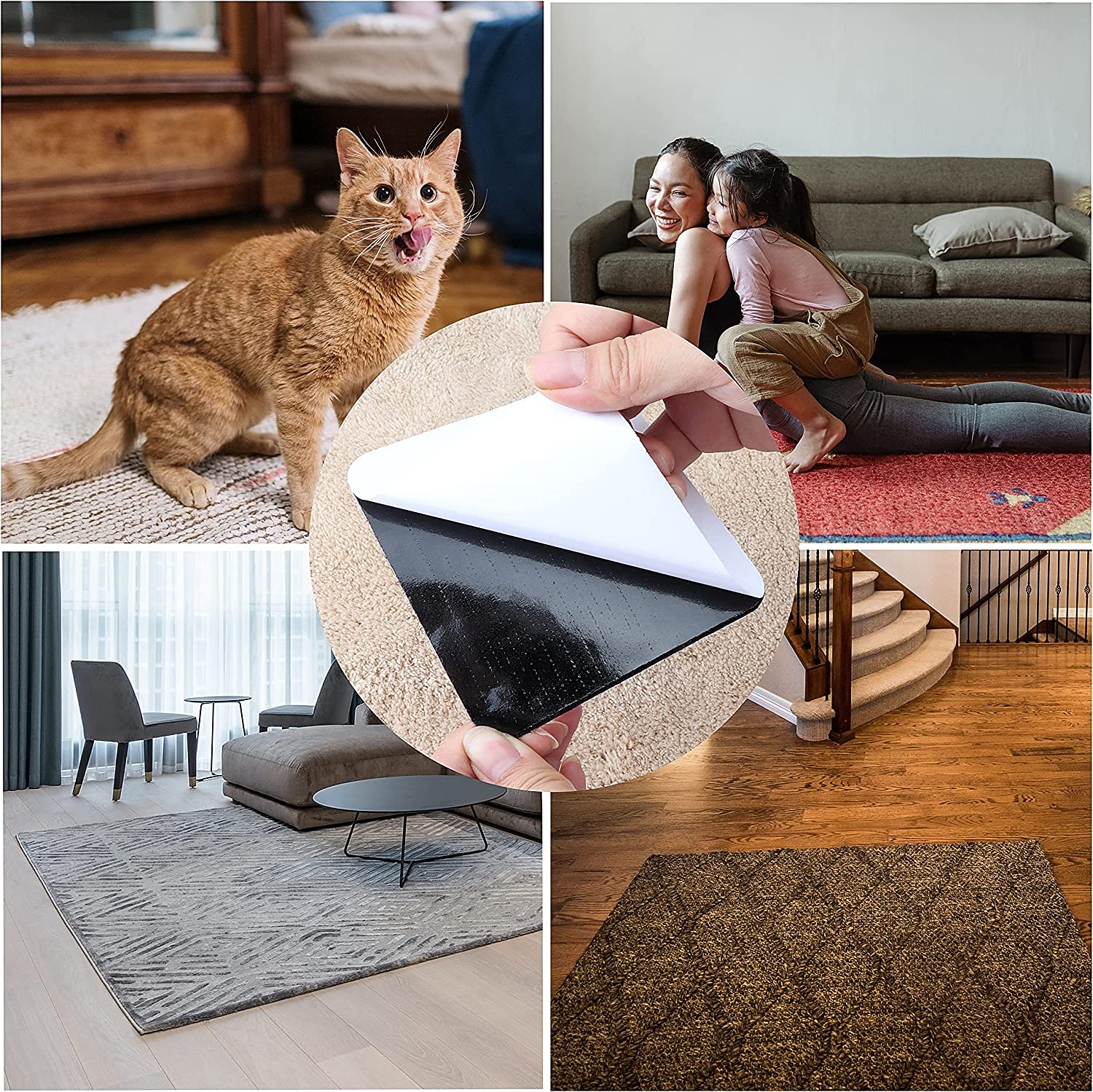 5 Packs Rug Grippers for Rug Non Slip Rug Pads for Home Floors Anti Slip Carpet Tape for Area Rugs Livingroom Bedroom 2025 - $7.49 –P5