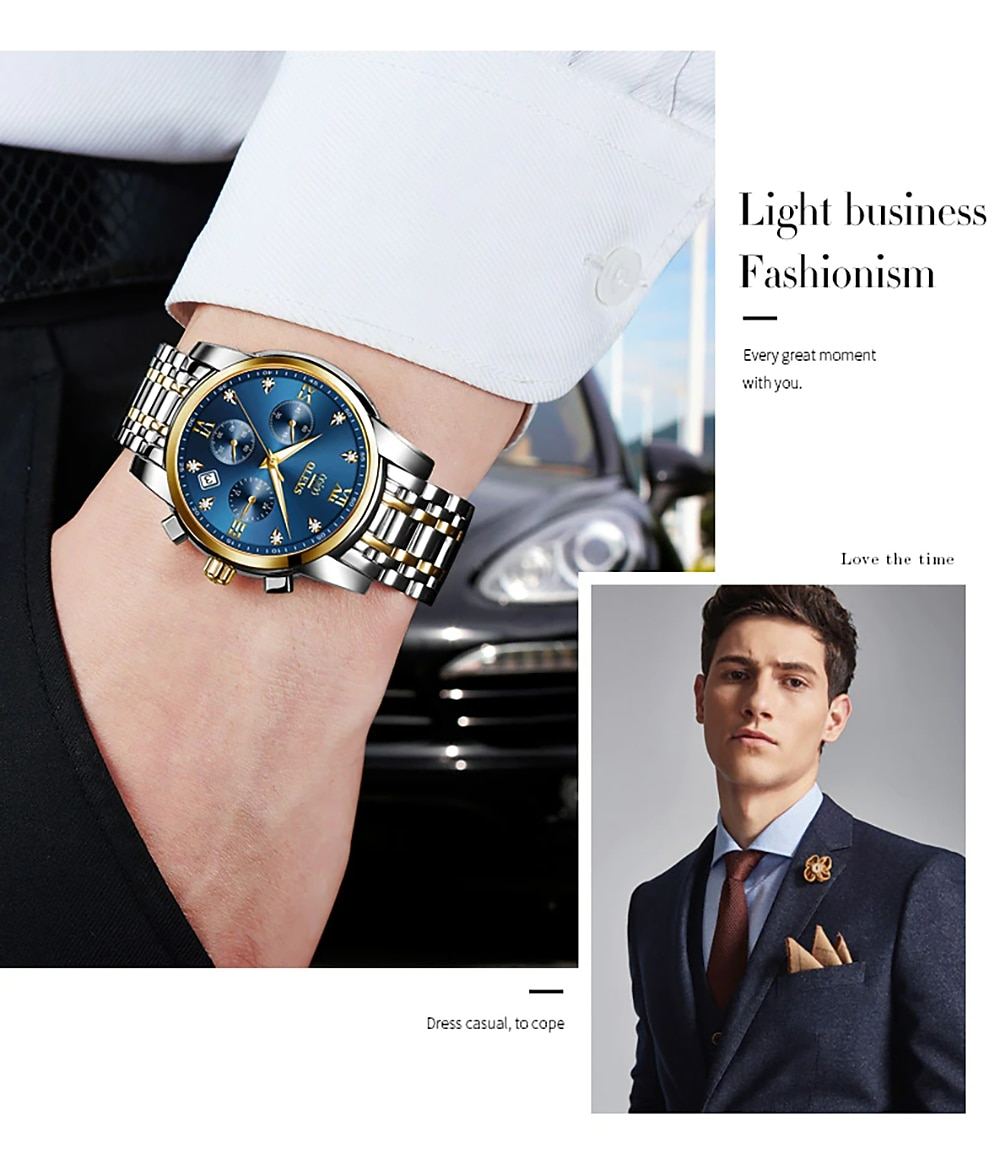 OLEVS Quartz Watch for Men Chronograph Luminous Luxury Wristwatch Large Dial Calendar Day Date Metal Stainless Steel Waterproof Wrist Watch Fashion Stylish Business Classic Gift 2026 - $39.99 –P18