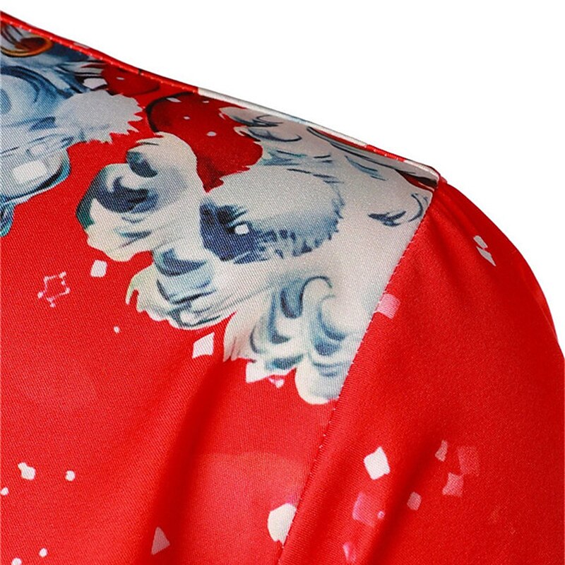 chemises imprimées père noël pour hommes chemises père noël imprimés graphiques rabattu blanc / noir vert vert clair noir / rouge rouge impression 3D rue manches longues boutonnée vêtements imprimés de 2025 ? $26.99 –P5
