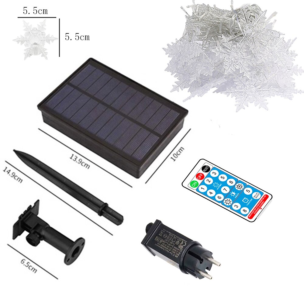 2025年 クリスマススノーフレークストリングライト屋外ソーラー8モード5m 216led 3.5m 96ledリモコン太陽エネルギー24vプラグインストリングライトledガーランドカーテンフェアリーストリングライト庭の軒先パーティーの装飾用  コレクション – $53.99 –P15